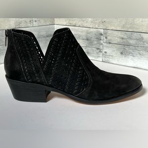 Never worn Vince Camuto black rubbed suede leather booties